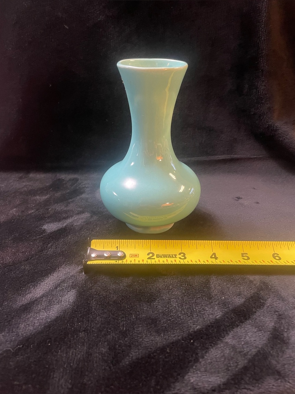 Vintage Aqua Ceramic Bud Vase - Unbranded
